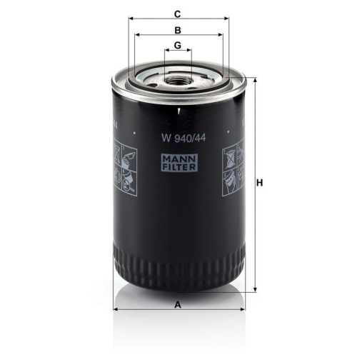 &Ouml;lfilter MANN-FILTER W 940/44 f&uuml;r VAG SCHMITZ CARGOBULL STEYR MOTORS