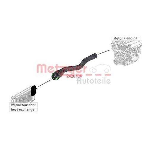 K&uuml;hlerschlauch METZGER 2420704 f&uuml;r OPEL GENERAL MOTORS