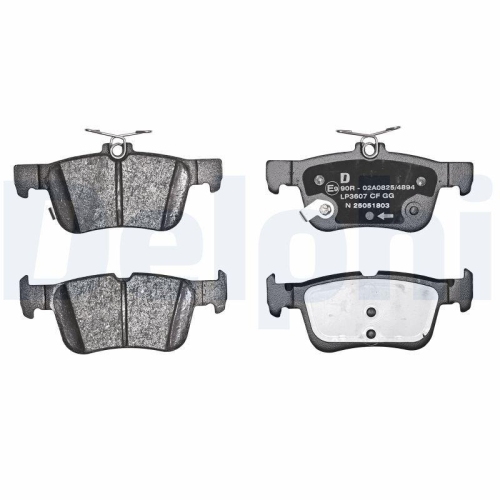 DELPHI LP3607 Bremsbelagsatz, Scheibenbremse f&uuml;r FORD, Hinterachse