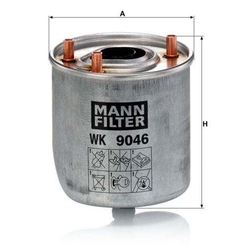 Kraftstofffilter MANN-FILTER WK 9046 z f&uuml;r FORD MAZDA VOLVO