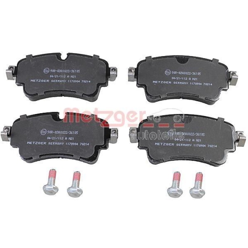 Bremsbelagsatz, Scheibenbremse METZGER 1170904 GREENPARTS f&uuml;r AUDI VAG