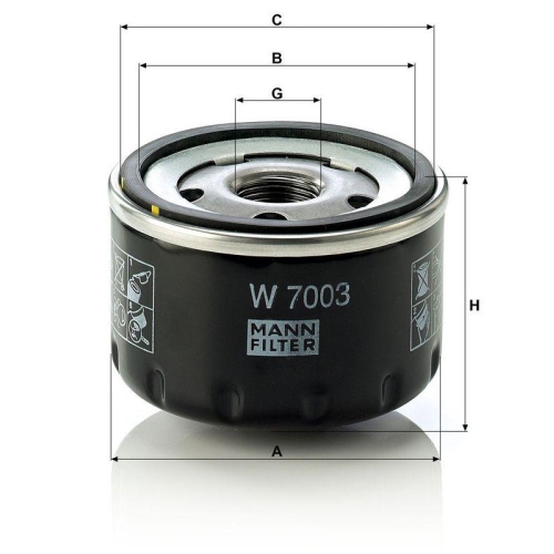 &Ouml;lfilter MANN-FILTER W 7003 f&uuml;r FIAT