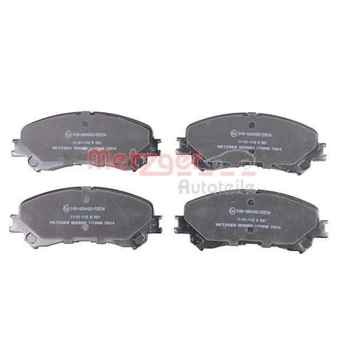 Bremsbelagsatz, Scheibenbremse METZGER 1170908 f&uuml;r RENAULT, Vorderachse