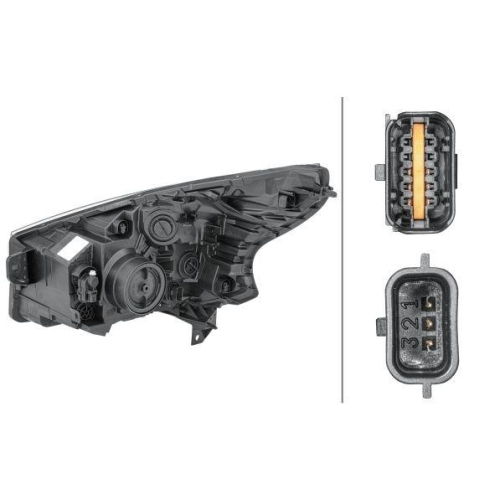 HELLA Hauptscheinwerfer 1EE 011 565-121 für OPEL, rechts