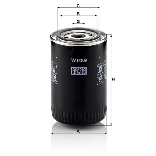 &Ouml;lfilter MANN-FILTER W 9009 f&uuml;r CITRO&Euml;N FIAT MULTICAR PEUGEOT