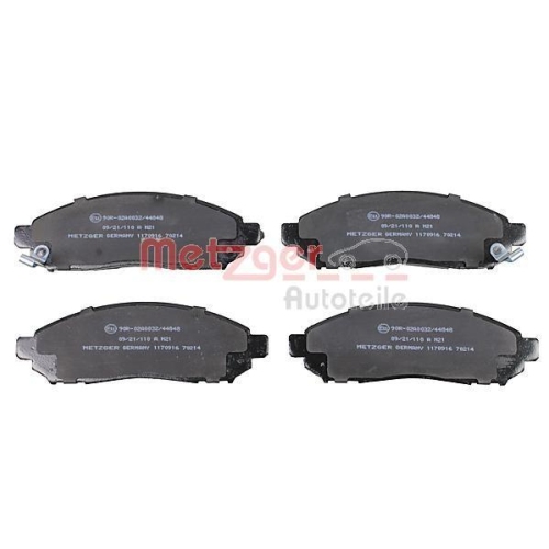 Bremsbelagsatz, Scheibenbremse METZGER 1170916 GREENPARTS f&uuml;r NISSAN