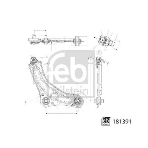FEBI BILSTEIN Lenker, Radaufh&auml;ngung 181391 f&uuml;r RENAULT, Vorderachse rechts