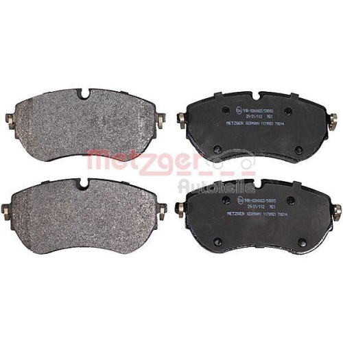 Bremsbelagsatz, Scheibenbremse METZGER 1170921 f&uuml;r VW VAG, Vorderachse