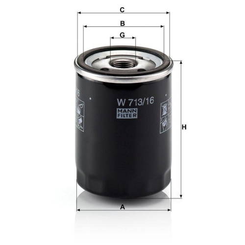 &Ouml;lfilter MANN-FILTER W 713/16 f&uuml;r CITRO&Euml;N FIAT FORD PEUGEOT RENAULT