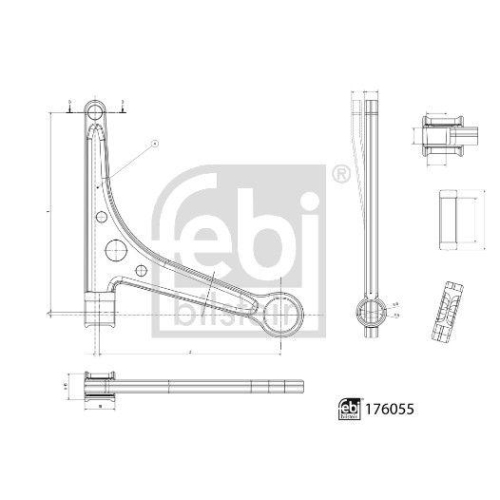 FEBI BILSTEIN Lenker, Radaufh&auml;ngung 176055 f&uuml;r CITRO&Euml;N, Vorderachse links