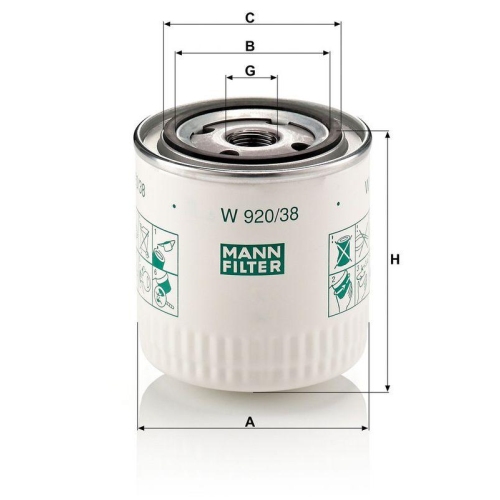 &Ouml;lfilter MANN-FILTER W 920/38 f&uuml;r VOLVO