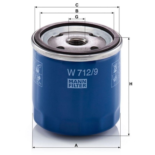 &Ouml;lfilter MANN-FILTER W 712/9 f&uuml;r CITRO&Euml;N FORD PEUGEOT RENAULT GENERAL MOTORS
