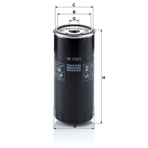 &Ouml;lfilter MANN-FILTER W 730/1 f&uuml;r VAG