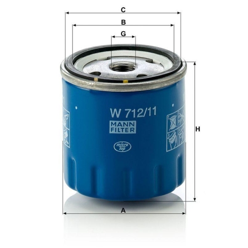 &Ouml;lfilter MANN-FILTER W 712/11 f&uuml;r CHRYSLER FORD PEUGEOT RENAULT TALBOT