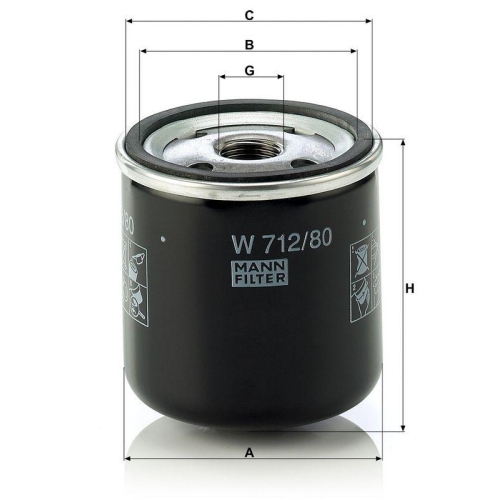 &Ouml;lfilter MANN-FILTER W 712/80 f&uuml;r SAAB GENERAL MOTORS
