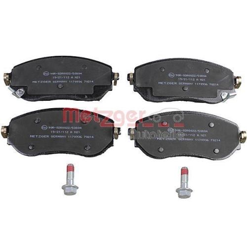 Bremsbelagsatz, Scheibenbremse METZGER 1170936 f&uuml;r MERCEDES-BENZ, Vorderachse