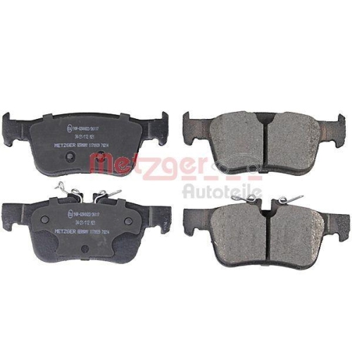 Bremsbelagsatz, Scheibenbremse METZGER 1170939 GREENPARTS f&uuml;r VOLVO, Hinterachse