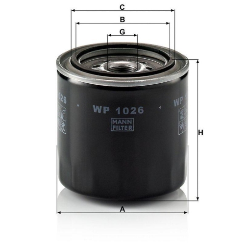 &Ouml;lfilter MANN-FILTER WP 1026 f&uuml;r TOYOTA