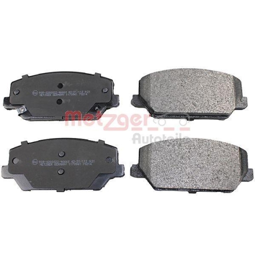 Bremsbelagsatz, Scheibenbremse METZGER 1170941 f&uuml;r HYUNDAI, Vorderachse