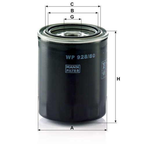 &Ouml;lfilter MANN-FILTER WP 928/80 f&uuml;r FORD MAZDA TOYOTA VAG YANMAR