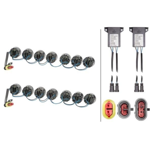 HELLA Tagfahrleuchtensatz 2PT 010 458-841 für DAF VOLVO TATA, Fahrzeugfront