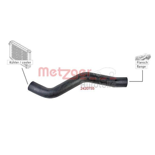 K&uuml;hlerschlauch METZGER 2420755 f&uuml;r VAG, rechts oben