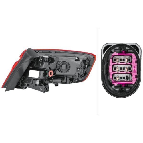 HELLA Heckleuchte 2SD 012 836-111 für AUDI, links