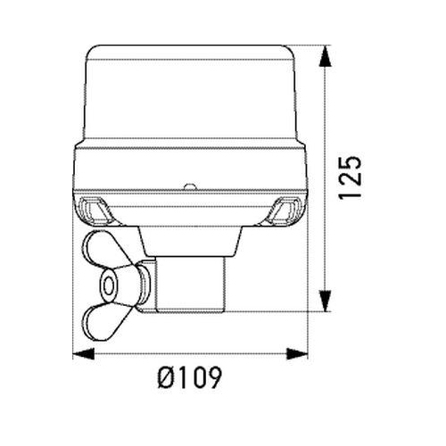 HELLA Blitz-Kennleuchte 2XD 066 146-011 K-LED Nano f&uuml;r DAF HITACHI JOHN DEERE