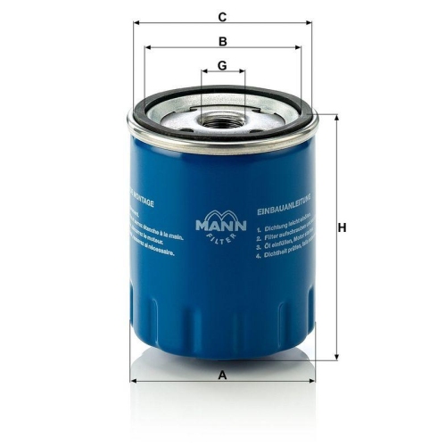 &Ouml;lfilter MANN-FILTER W 712/15 f&uuml;r CITRO&Euml;N FORD ISUZU RENAULT TOYOTA JOHN DEERE