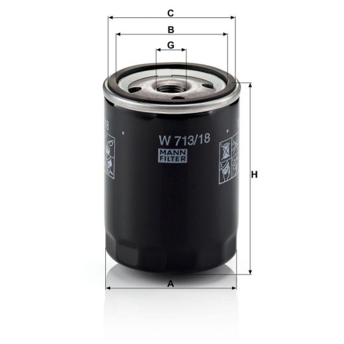 &Ouml;lfilter MANN-FILTER W 713/18 f&uuml;r CITRO&Euml;N FORD OPEL PEUGEOT VAUXHALL VOLVO
