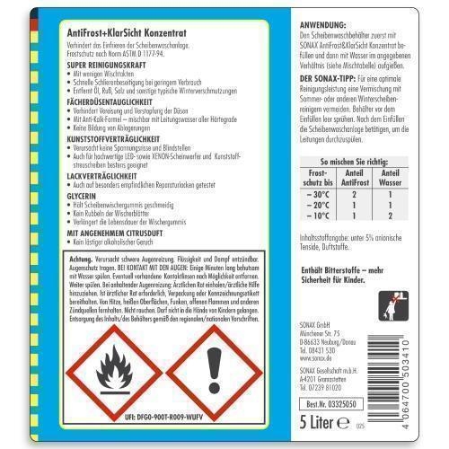 Frostschutz, Scheibenreinigungsanlage SONAX 03325050 AntiFrost+KlarSicht für