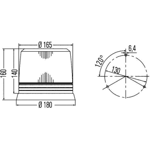 HELLA Blitz-Kennleuchte 2RL 007 017-061 für LIEBHERR