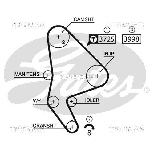Zahnriemensatz TRISCAN 8647 10064 f&uuml;r CITRO&Euml;N FIAT PEUGEOT