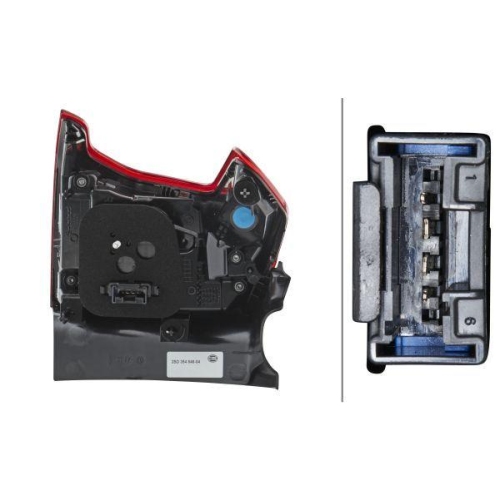 HELLA Heckleuchte 2SD 354 846-041 für PEUGEOT, rechts