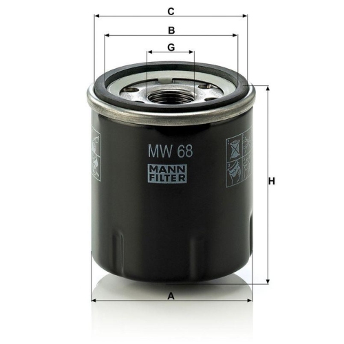 &Ouml;lfilter MANN-FILTER MW 68 f&uuml;r KAWASAKI