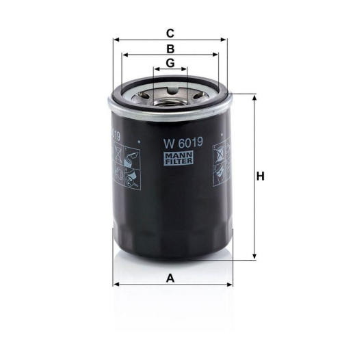 &Ouml;lfilter MANN-FILTER W 6019 f&uuml;r SUBARU TOYOTA