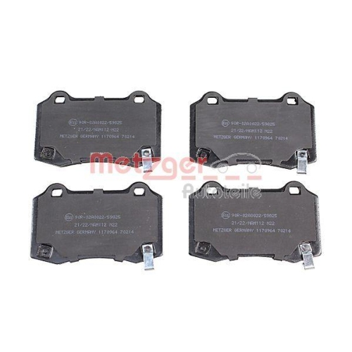 Bremsbelagsatz, Scheibenbremse METZGER 1170964 GREENPARTS f&uuml;r TESLA, Hinterachse