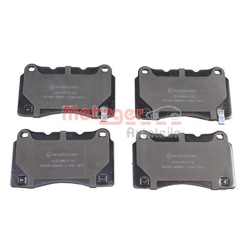 Bremsbelagsatz, Scheibenbremse METZGER 1170965 GREENPARTS f&uuml;r TESLA, Vorderachse