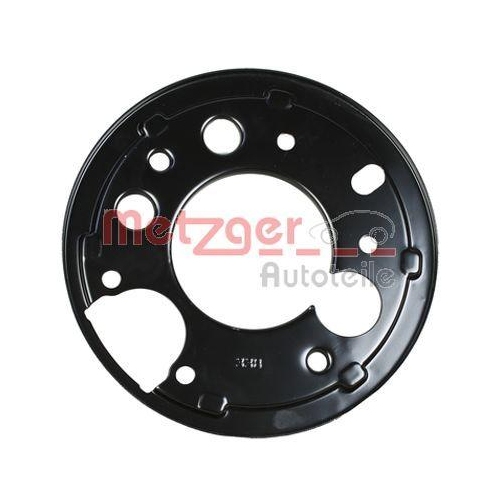 Spritzblech, Bremsscheibe METZGER 6115186 f&uuml;r MERCEDES-BENZ, Hinterachse rechts