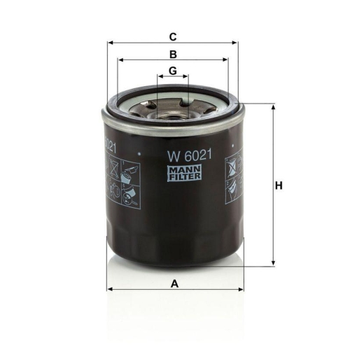 &Ouml;lfilter MANN-FILTER W 6021 f&uuml;r DAEWOO GENERAL MOTORS