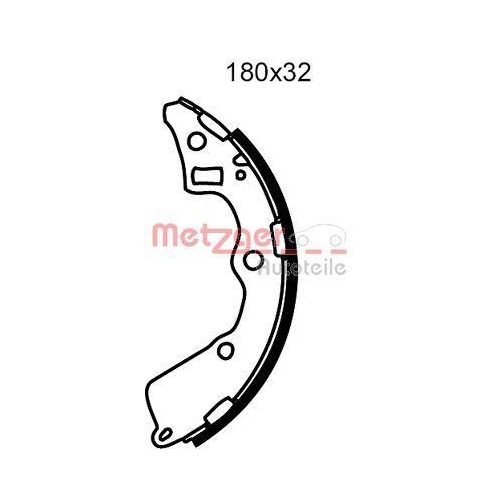Bremsbackensatz METZGER MG 231 f&uuml;r KIA, Hinterachse