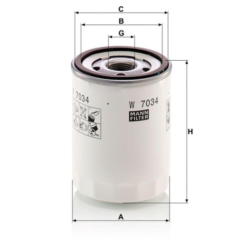 &Ouml;lfilter MANN-FILTER W 7034 f&uuml;r FORD