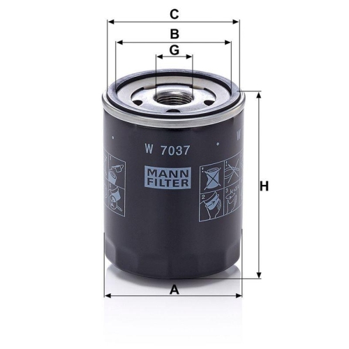 &Ouml;lfilter MANN-FILTER W 7037 f&uuml;r SUBARU