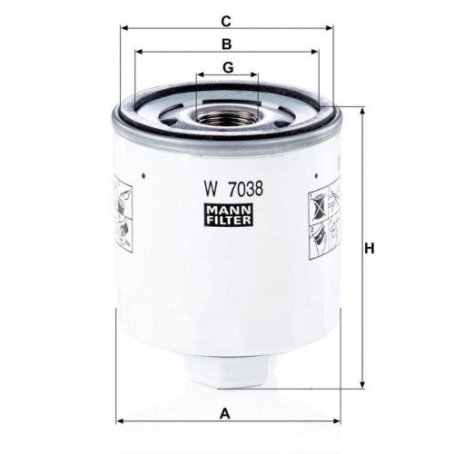 &Ouml;lfilter MANN-FILTER W 7038 f&uuml;r FORD