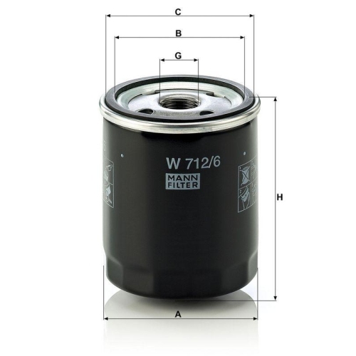 &Ouml;lfilter MANN-FILTER W 712/6 f&uuml;r BMW FORD PEUGEOT RENAULT CASE IH CATERPILLAR