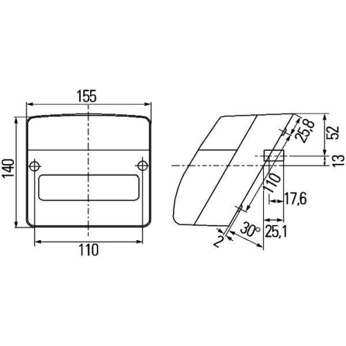 HELLA Heckleuchte 2SE 996 030-011 f&uuml;r CASE IH, links