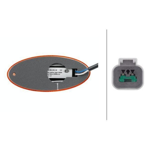 HELLA Seitenmarkierungsleuchte 2PS 964 295-387 f&uuml;r KUBOTA, links, rechts