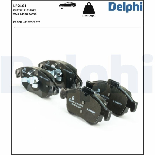 DELPHI LP2101 Bremsbelagsatz, Scheibenbremse f&uuml;r CITRO&Euml;N PEUGEOT DS, Vorderachse
