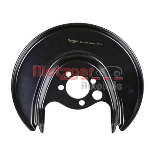 Spritzblech, Bremsscheibe METZGER 6115217 für VAG, Hinterachse links