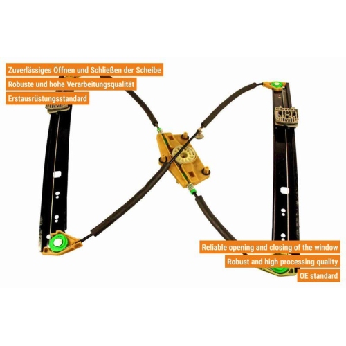 VAICO Fensterheber links und rechts ohne Tr&auml;gerplatte hinten V10-9813 + V10-9814 f&uuml;r VW